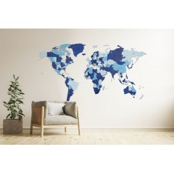 «World Map Large» Blue...